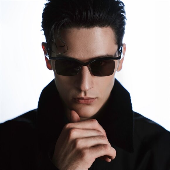 BRAND NEW Prada PRA15S 1AB8C1 Black Brown Rectangle Unisex Sunglasses 0PR A15S - Picture 10 of 10